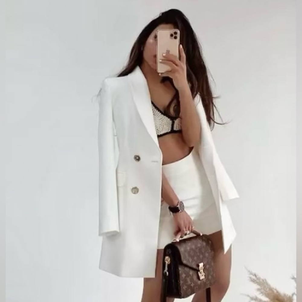 White Long Blazer